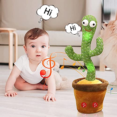 siyushop Dancing Cactus Toy, Dancing Cactus Repetición, Bailing Cactus Toy Récord, Brillo Cactus Cactus Toy Peluche for la decoración del hogar, Jugando a los niños, PC 1