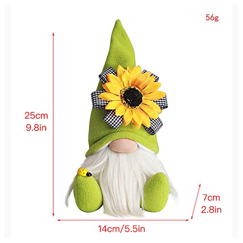 SJDWDX 3 muñecas de gnomo de girasol, Rudolph muñeca de peluche enano elfo sin rostro con sombrero de abeja Festival muñecas para decoración de mesa del hogar