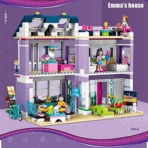 SKAJOWID Juego De Bloques De Construcción De Bloques De Construcción De Castillo De Bloques De Construcción De Emma's Villa Juego De Bloques De Construcción De Rompecabezas (Incluye 737 Piezas)