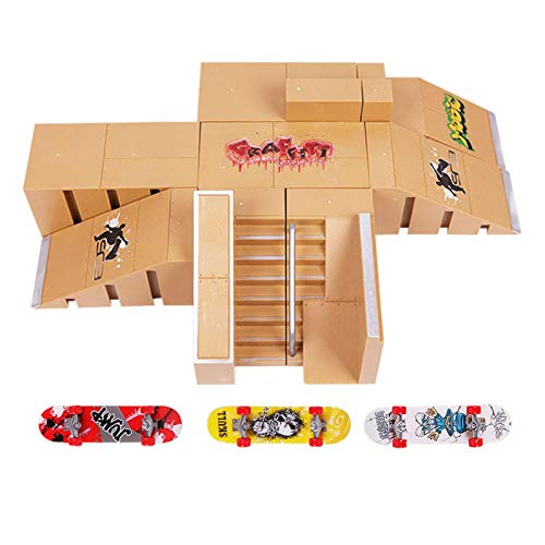 Skatepark Rampas, Mini Finger Juguetes Skate Park Kit Con Diapasones Y Rampa Parte DIY Dedo Patinaje De Embarque Último Deporte De Entrenamiento Apoyos De Juguete Para Niños