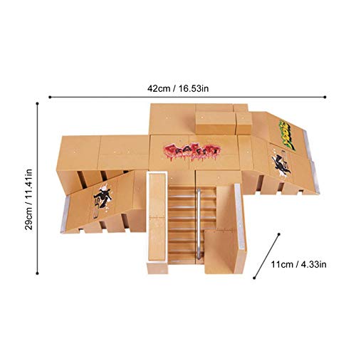 Skatepark Rampas, Mini Finger Juguetes Skate Park Kit Con Diapasones Y Rampa Parte DIY Dedo Patinaje De Embarque Último Deporte De Entrenamiento Apoyos De Juguete Para Niños