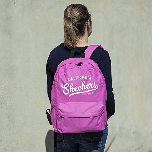 SKECHERS - Mochila Hombre Mujer Deporte Escolar Tgrabajo Adolescente de Marca SKECHERS, con Bolsillo Interior iPad Tablet Ideal para Instituto Práctica Cómoda y versátil S904, Color Violeta Rosado