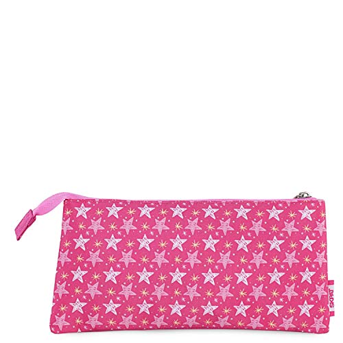 SKPAT - Estuche Escolar 3 Compartimentos Niño Niña Triple. Plumier Portatodo Estampado. Estuche de lápices. Material 100% Poliéster 131311, Color Fucsia