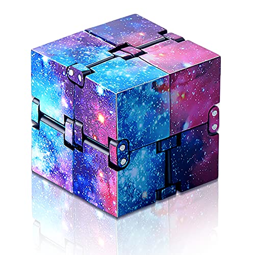 Skylety Juguete de Cubo Infinito Mágico Bloques Fidget, Mini Juguetes Sensoriales de Escritorio Herramienta para Aliviar Estrés Suministro de Juego para Austismo TDAH (Espacio Galaxia Arcoíris)