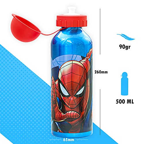 SKYLINE Cantimplora Infantil 500 ML, Botella Aluminio para Niños, Térmica, Con Tapa Hermética, Sin BPA, Para Llevar a la Escuela, Parque, Deportes etc