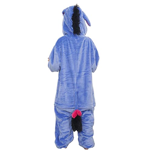 SLDAGe Pijamas De Animales Para Niños, Onesies Para Niños Y Niñas, Ropa De Dormir Con Capucha, Ropa De Casa, Divertido Disfraz De Cosplay, Fiesta De Navidad, Disfraz De Carnaval, Regalo,Azul,110 yards