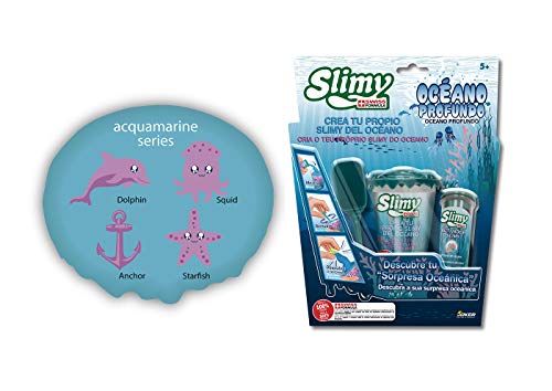 Slimy Creations Océano Profundo Slime Coleccionable, color azul oscuro/aguamarina (Fábrica de Juguetes 41310) , color/modelo surtido