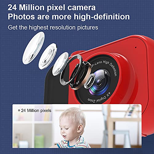 SLuB Cámara de juguete para niños Cámara digital de alta definición para niños Mini cámara selfie de 2 pulgadas IPS HD Pantalla 32G TF Tarjeta USB Carga adecuada para niños (verde)