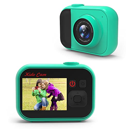 SLuB Cámara de juguete para niños Cámara digital de alta definición para niños Mini cámara selfie de 2 pulgadas IPS HD Pantalla 32G TF Tarjeta USB Carga adecuada para niños (verde)