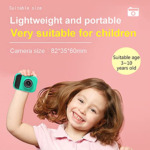 SLuB Cámara de juguete para niños Cámara digital de alta definición para niños Mini cámara selfie de 2 pulgadas IPS HD Pantalla 32G TF Tarjeta USB Carga adecuada para niños (verde)