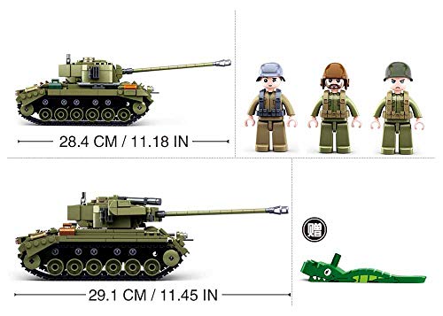 Sluban M38-B0860 Wwii-m261 Pershing Tanque Medio 2 en 1