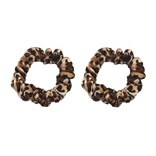 SM SunniMix 2pcs Leopardo Impreso Cintas para El Pelo Elástico Scrunchies Accesorio de Cuerdas de Pelo - 4