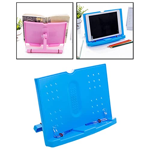 SM SunniMix Soporte para Libros Plegable Soporte para Libros de Cocina con Clips de página para Recetas, Documentos, Libros de Texto, Libros de música - Blue