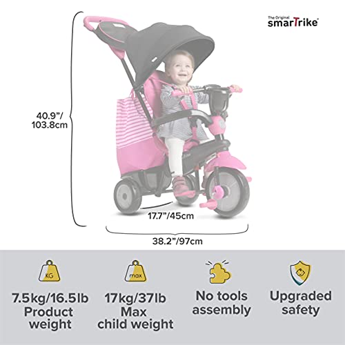 smarTrike- Triciclo Infantil 4 en 1, Color Rosa. (6500600)