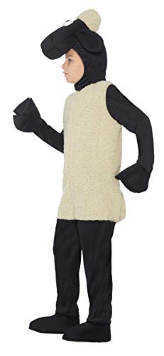 Smiffy's-20607S Licenciado Oficialmente Disfraz Infantil de Shaun The Sheep, con Traje Entero y Adorno para la c, Color Blanco, One Size (20607S)