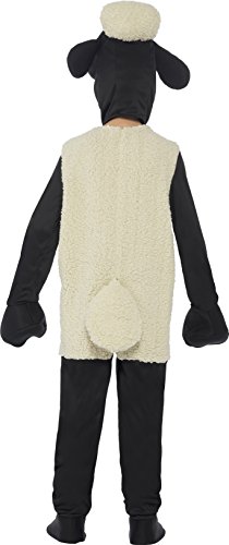 Smiffy's-20607S Licenciado Oficialmente Disfraz Infantil de Shaun The Sheep, con Traje Entero y Adorno para la c, Color Blanco, One Size (20607S)