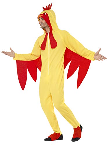 Smiffy'S 27857L Traje Pollo Todo En Uno Con Capucha, Amarillo, L - Tamaño 42"-44"