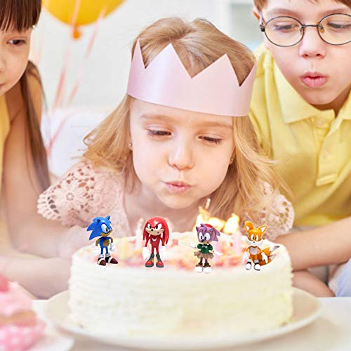 smileh Sonic Cake Topper Figuras Sonic The Hedgehog Figuras Decoración Para Tarta Sonic Shadow Tails Mini Figuras Set 6 Piezas