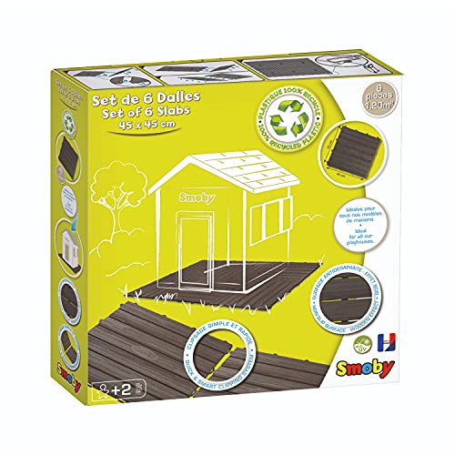 Smoby Dalles Set 6 losetas Suelo para Casitas 45X45cm, Color Gris Oscuro (810907)