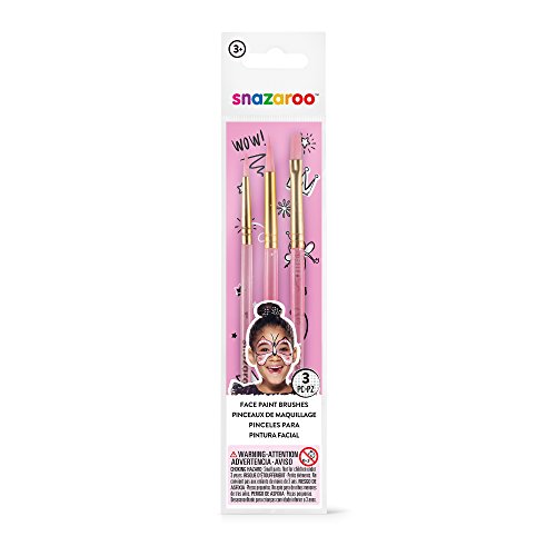 Snazaroo pinceles para pintura facial, color rosa, Set de 3 (Colart 1192503)