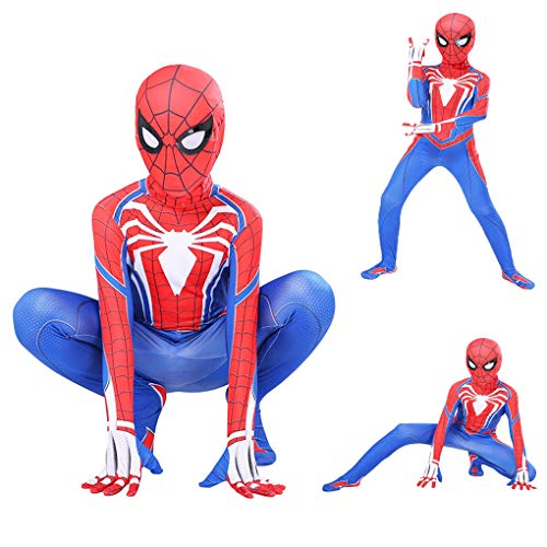 SnowDream Superhéroe Spiderman Disfraces niños Lycra Spandex Halloween Cosplay Zentai araña Verso Millas Morales Body Halloween Cosplay Disfraces Disfraces para niños,150