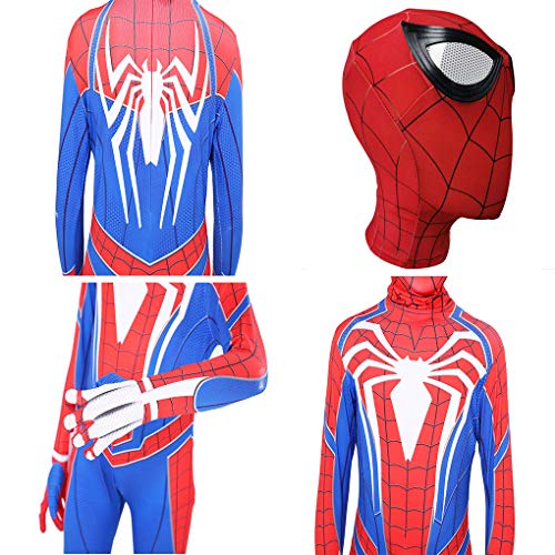 SnowDream Superhéroe Spiderman Disfraces niños Lycra Spandex Halloween Cosplay Zentai araña Verso Millas Morales Body Halloween Cosplay Disfraces Disfraces para niños,150