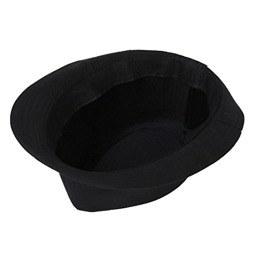 SODIAL(R) Fedora Negro Sombrero Liso para Traje Accesorio para Gangster Vestido de Lujo