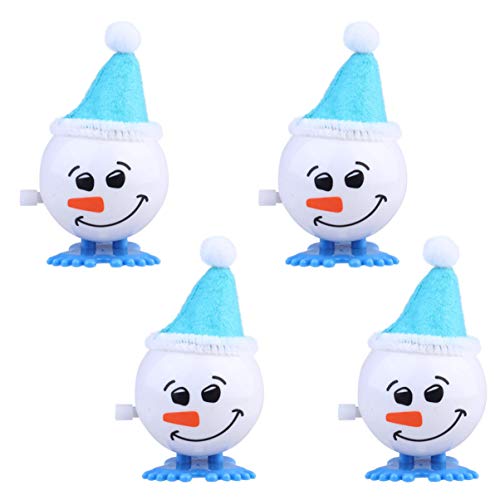 SOIMISS 4 Piezas de Juguetes de Cuerda Navideña con Sombrero Pingüino Balbuceo Figurita Juguete de Relojería Juguete para Caminar Juguete para Caminar Favor de La Fiesta Navideña para