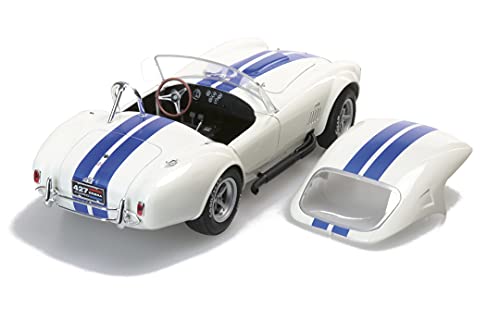 Solido- Ford AC Cobra 427 Hardtop, MKII, año de fabricación Modelo 1965, Escala 1:18, Color Blanco con Rayas Azules (421185670)