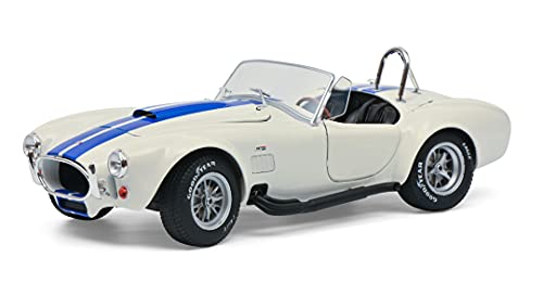 Solido- Ford AC Cobra 427 Hardtop, MKII, año de fabricación Modelo 1965, Escala 1:18, Color Blanco con Rayas Azules (421185670)