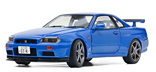 Solido Nissan R34 GTR 1999-Maqueta de Coche (cinc Fundido a presión, Escala 1:18), Color Azul (421185690)