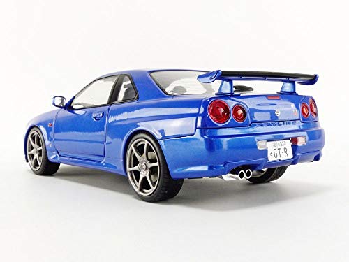 Solido Nissan R34 GTR 1999-Maqueta de Coche (cinc Fundido a presión, Escala 1:18), Color Azul (421185690)