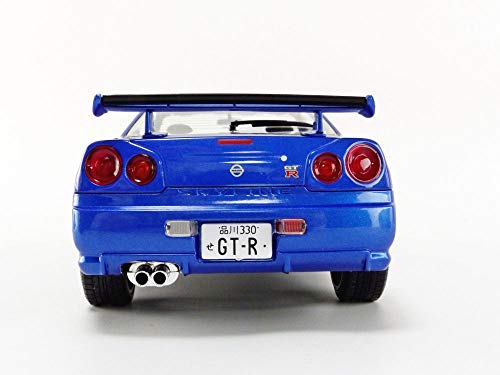 Solido Nissan R34 GTR 1999-Maqueta de Coche (cinc Fundido a presión, Escala 1:18), Color Azul (421185690)