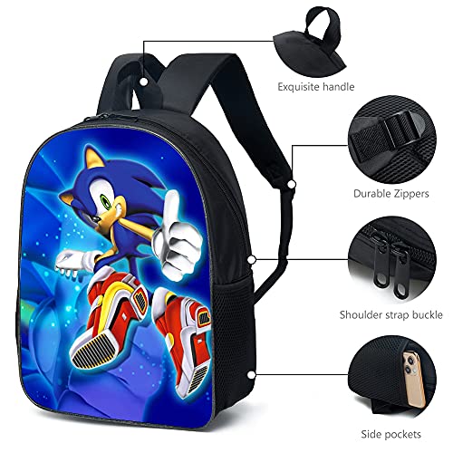 Sonic The Hedgehog Backpacks Kids School Backpacks 3D Printed Sonic School Bag para Niños Mochila Escolar Sonic Mochila Escolar Dibujos Animados para Niños Y Niñas Viajes Escolar Senderismo