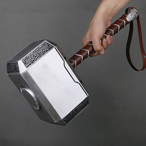 sookin Martillo de Thor MjöLnir Halloween Cosplay Costume Prop di Film 1: 1 Martillo Thor Ragnarok Arma UtileríA Cosplay Halloween para 44cm Thor's Hammer Thor Hammer PU Espuma 17"