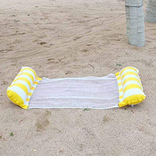 Soul hill Hamaca Agua, Piscina Inflable Beach Bed Flotante, Flotador Silla de salón de la trainera Piscina Playa for Adultos zcaqtajro (Color : Yellow)