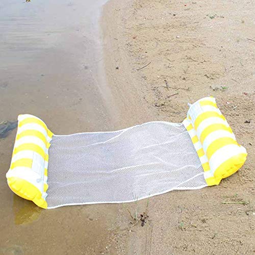 Soul hill Hamaca Agua, Piscina Inflable Beach Bed Flotante, Flotador Silla de salón de la trainera Piscina Playa for Adultos zcaqtajro (Color : Yellow)