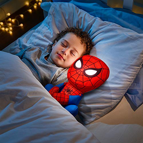 Spider-Man- Amigo Luminoso GoGlow-Luz de Noche y Juguete blandito, Color Rojo y Azul. (Moose Toys 14314)