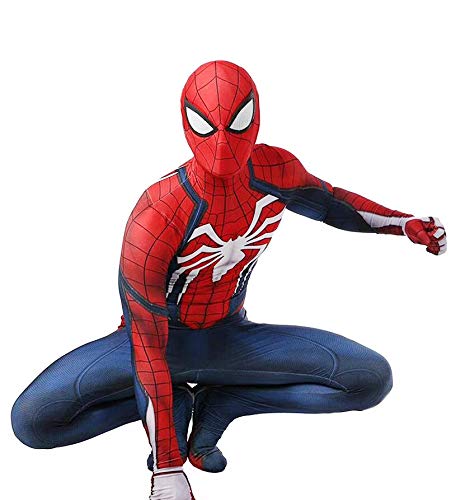 Spider-Man Cosplay Juego De rol PS4 Bodysuit Vestidos De Halloween para Adultos Rendimiento Niño Fancy Dress Up Mono De Licra Bodies,Adult XXXL(180~185cm)-Wide Brimmed Glasses