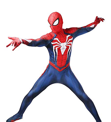 Spider-Man Cosplay Juego De rol PS4 Bodysuit Vestidos De Halloween para Adultos Rendimiento Niño Fancy Dress Up Mono De Licra Bodies,Adult XXXL(180~185cm)-Wide Brimmed Glasses