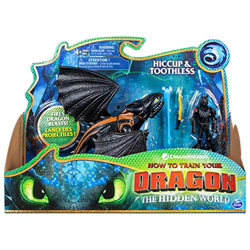 SpinMaster Dreamworks Dragons, sin dientes y hipo dragón con figura vikinga blindada, para niños de 4 años en adelante