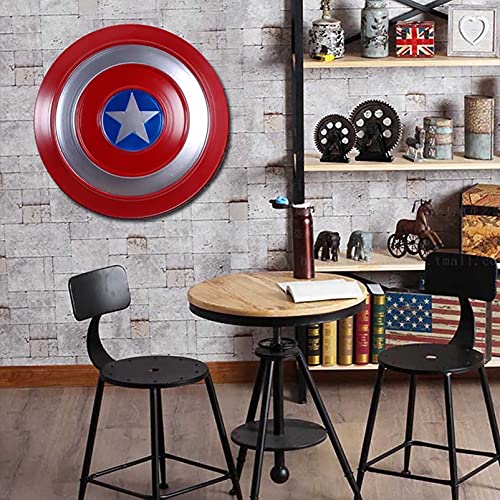 SPOTOR Escudo Capitan America 47cm Metal Personaje Interactivo Entre Padres E Hijos Que Se Disfraza Accesorios CapitáN AméRica Shield CapitáN Disfraz, Shield Bar Decoración