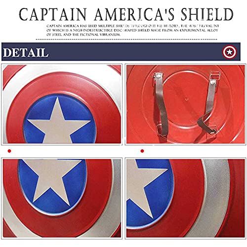 SPOTOR Escudo Capitan America 47cm Metal Personaje Interactivo Entre Padres E Hijos Que Se Disfraza Accesorios CapitáN AméRica Shield CapitáN Disfraz, Shield Bar Decoración