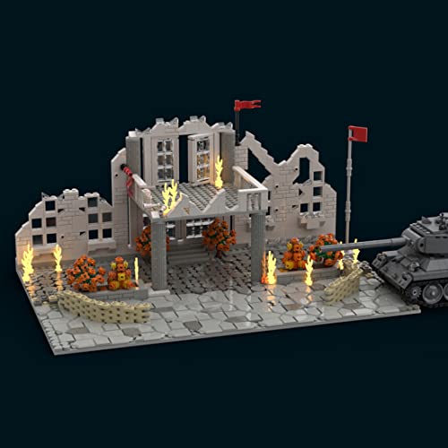 SPRING2014 WW2 - Juego de construcción de escena militar, 1427 piezas de bloques de construcción con pinza, estilo militar, para niños y adultos con 1 USB