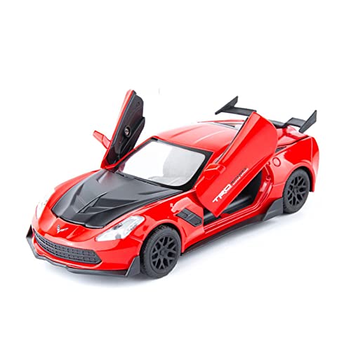 SRJCWB Auto Modelo para Chevrolet Corvette Zr1 1:32 Modelo De Coche Aleación Metal Simulación Coche Retroceso Vehículos Coches Juguetes Coche fundición a presión (Color : Rojo)