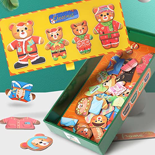 Sroomcla Rompecabezas de Vestir a la Familia de Osos, Lindos Juegos de Rompecabezas de Disfraces de Osos con Ropa Colorida, Juguetes a Juego Rompecabezas Creativo Gran Regalo para niños