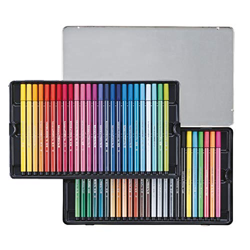 STABILO - Rotulador Pen 68, Caja de metal con 50 unidades (46 colores)