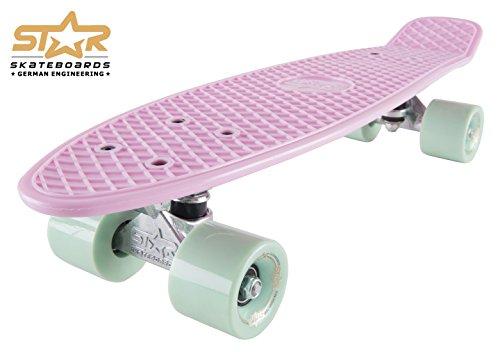 Star-Skateboards -60-RT-01-LPMT Patineta de Flamenco y Pimienta, Rosa/Menta