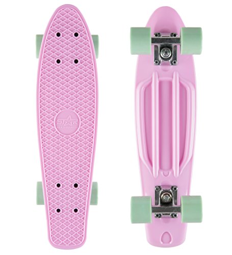 Star-Skateboards -60-RT-01-LPMT Patineta de Flamenco y Pimienta, Rosa/Menta