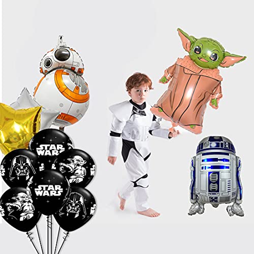 Star Wars Globos Cumpleaños, Globos Baby Yoda, Star Wars Fiesta Cumpleaños, Yoda Decoración De Fiesta De Cumpleaños, Juego de Suministros para Fiestas Temáticas de Juego para Niños, 13 Piezas